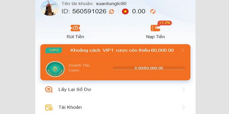 Truy cập tài khoản cá nhân để hoàn thành rút tiền HCM66